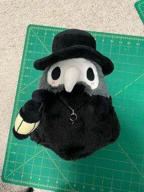 Plague Doctor Plush Toy - Black, Gray and White Soft Small Pet Plush